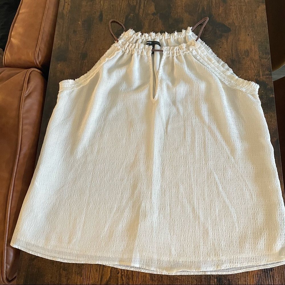 MANGO Textured Babydoll Blouse